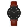 Buy cheap Matte Black Watch Mens Leather Strap Watches With 2 Years Warranty from wholesalers