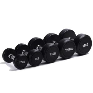 Wholesale Free Weight Gym Dumbbells Fitness Training Rubber Round Dumbbells from china suppliers
