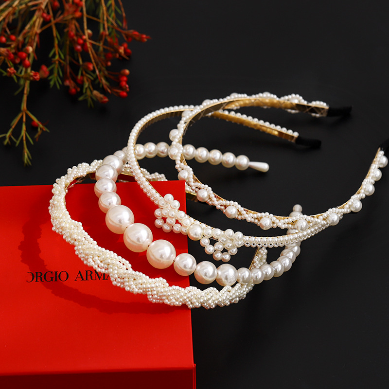 Pretty Ladies Hair Bands For Short Hair Luxury Pearl Hairband Elegant Women Headband