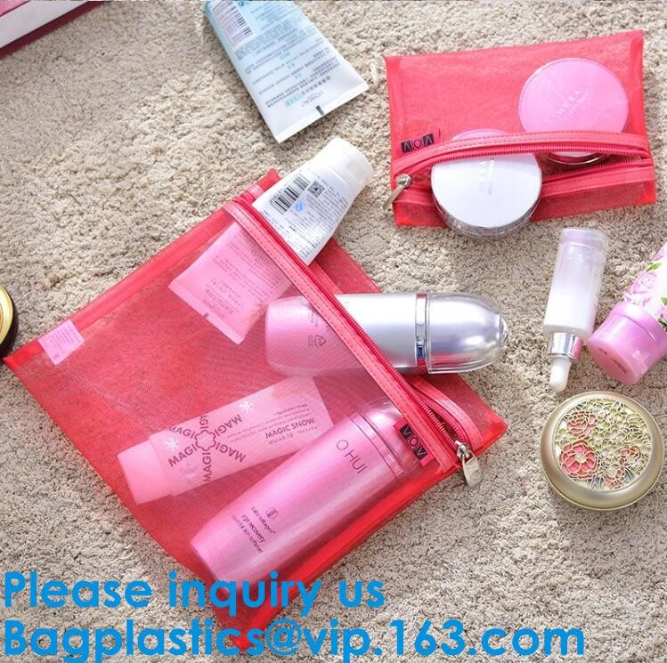 Cheap Cosmetic Bag Nylon Mesh Zippered Bag Makeup Organizer Bag,Women Mesh Cosmetic Portable White Mesh Zipper Bag