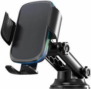 Wholesale Leather Qi Wireless Car Charger 15W Air Vent Phone Holder Auto Clamping Mount from china suppliers