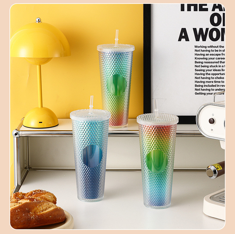 24oz Harvest Gradient Grid Cold Cup Tumbler Budget-Friendly