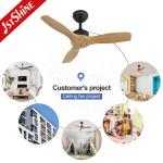 Small Size 35 Inches Solid Wood Blade Ceiling Fan Quiet Energy Saving DC Motor