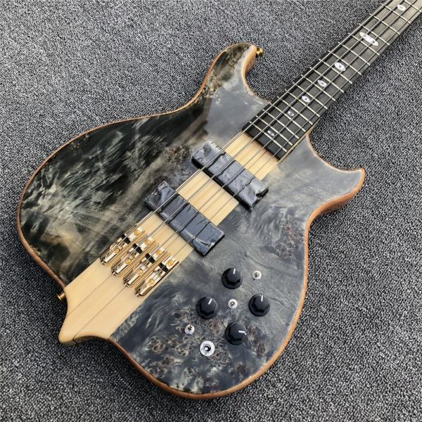 Free shipping Burst Maple top 4 strings Bass Guitar,Neck through body,Ebony
