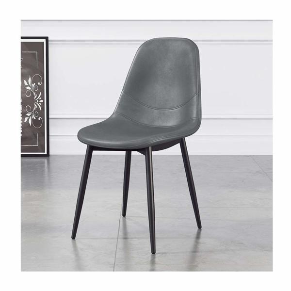 Backrest Chair Nordic Leather Dining Room Chairs Home Leather Stackable Iron Art