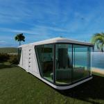 Aluminum Hollow Tempered Glass Doors Windows Capsule House Balcony Quick