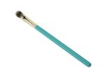 Grey Nylon Hair Tapered Blending Brush Gold Aluminum Ferrule With Blue Wooden