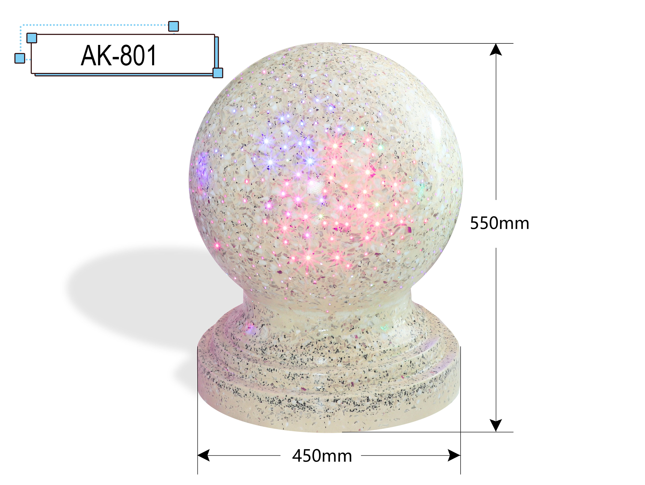 Luminous Stone Bollards Ball Car Parking Lot Road Blocking Special Shaped Ornam