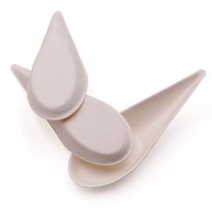 Wholesale Biodegradable tear drop spoon shape sugarcane fruit dish disposable bagasse paper sauce fish tray from china suppliers