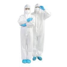 Wholesale Hooded Disposable Chemical Coveralls , Disposable Dental Gowns Bounded Taped from china suppliers