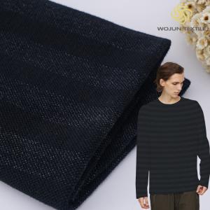Wholesale Combing Mercerized Cotton Fabric 21S 330g Stretchy Striped Knit Material from china suppliers