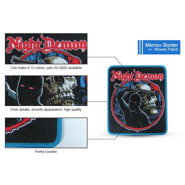 Heat Laser Cut Custom Woven Patches Dry Cleanable Fashionable Design