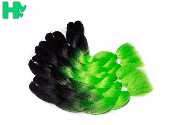 Ombre Braiding Wave Synthetic Hair Pieces No Lice Rainbow Color For Women