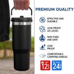 Sustainable Insulated Tumbler Coffee Cup Car Beer Travel Mug with Handle and Lid