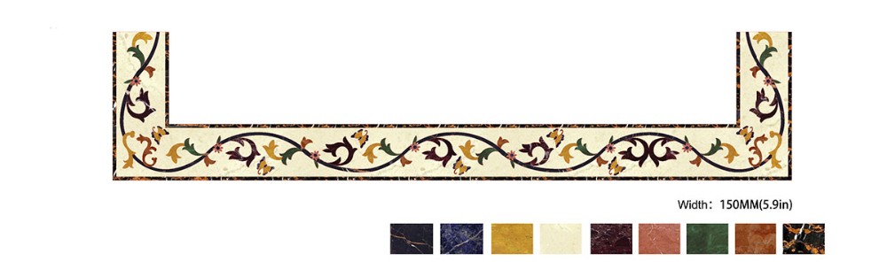 Decorative Marble Floor Medallions Border Designs Customized Shape
