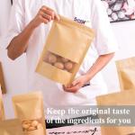 Biodegradable Eco Friendly Food Stand Up Pouch White Brown Kraft Paper Zipper