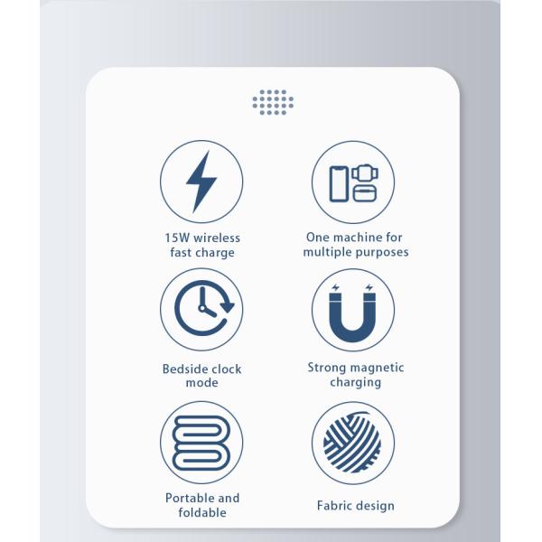 15W 10W Magnetic Foldable Wireless Charger 3 In 1 Wireless Charger