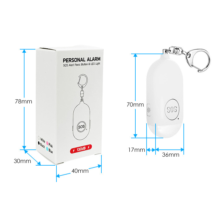 Personal Keychain Alarm Defense Women Anti Attack Rape 130db Led Light Weapon