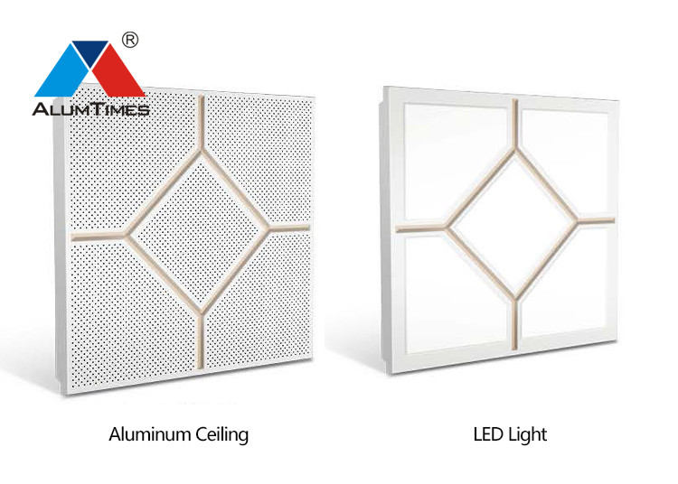Noiseproof Perforated Metal Ceiling Panels With Round Hole Punched 300×1200mm