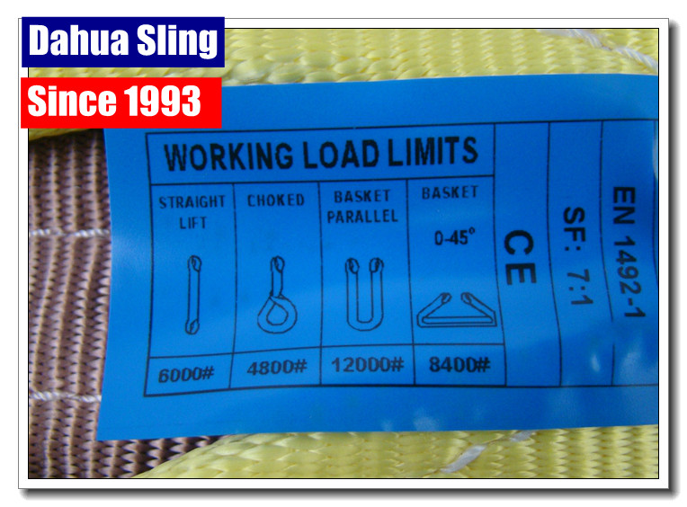 Brown Synthetic 6 Ton Flat Lifting Slings 6 Inch Single Layer For Heavy Goods