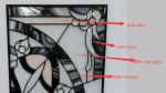 decorative stained glass panel with patina caming for USA