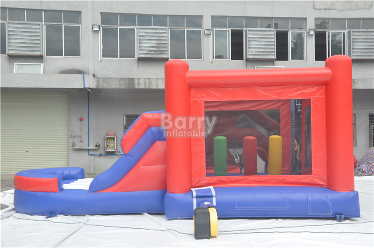 Spiderman Bouncy Castle , Round Inflatable Bouncer Combo With Slide
