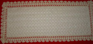 Rectangular coffee table linen table cloth table, Corcheted Lace Table linen, Tablecloth
