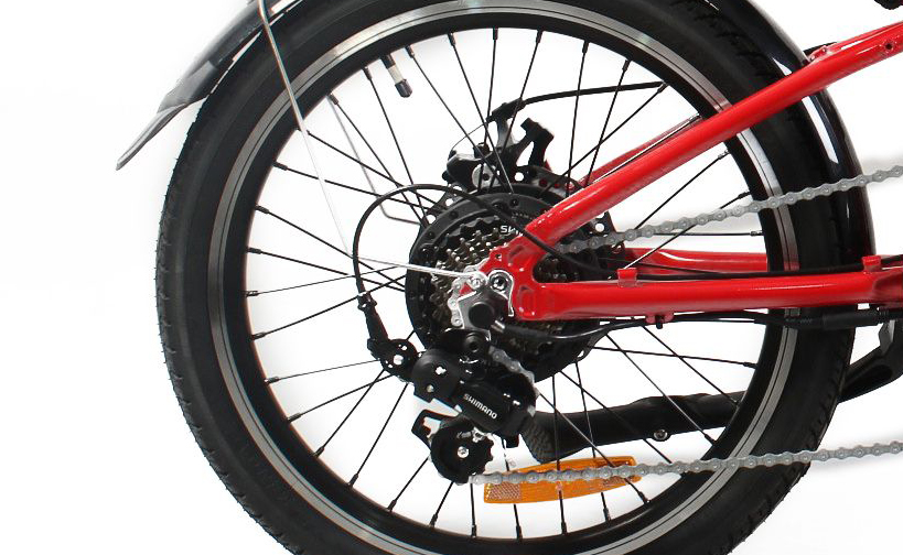 Newest Red Portable Folding Electric Bike with 20" Snow Fat Tire and 48V 13Ah Battery