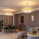 LED K9 Crystal Entryway Chandelier E14 6500K Luxury Ceiling Lights Gold Crystal