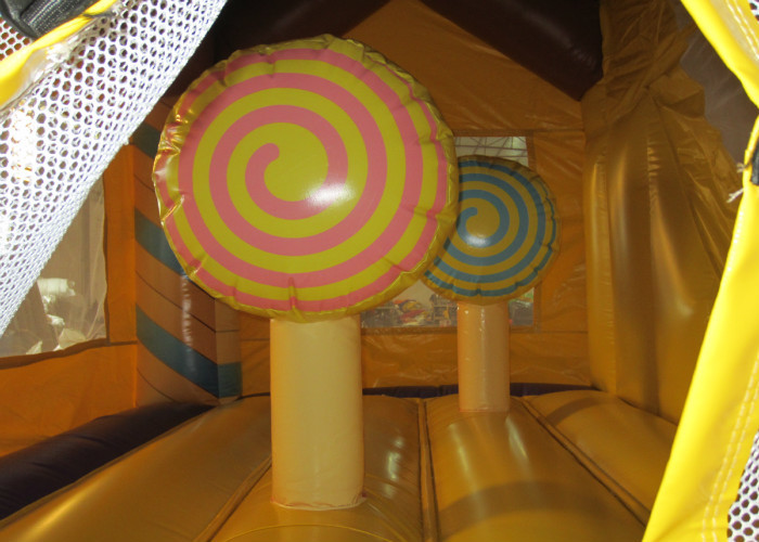 Waterproof Funny Inflatable Jump House 5 X 5m , Kids Bounce House Silk Printing