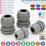 Polyamide Cable Glands PG7~PG48, Nylon Cable Strain Reliefs M12~M75, Dark-grey