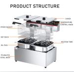 220V Electric Commercial Fryer 6L 6L for Restaurant 2 Tanks 2 Baskets Chicken