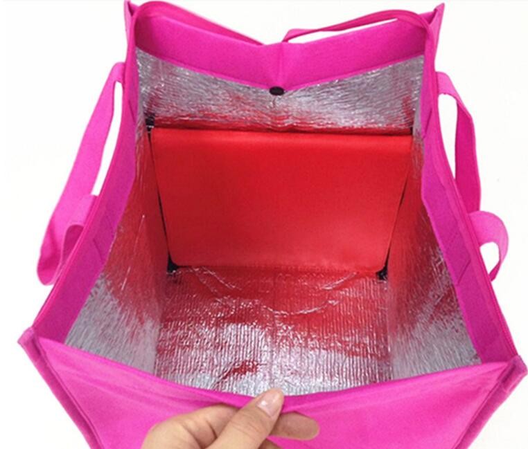 Reusable aluminium foil thermal insulation material cooler bag for picnic with Strapping tape closureRecycled PP Woven Plast