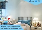 Removable PVC Blue Color Modern Embossed Wallpaper For Bedding Room