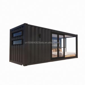 Wholesale 50/75/100mm Wave Sandwich Panel Wood Bathrooms and Aluminum Alloy Windows Steel Wooden Structure Flat Pack Container House for Garden Hotels from china suppliers
