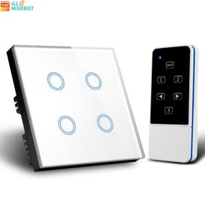 China Glomarket Tuya Smart Switch Google Alexa 4 Gang OEM Remote Touch Tuya Wall Switches on sale