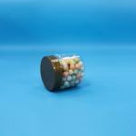 Transparent Candy Cookie PET Round Plastic Jars Screw Flat Lids Food Grade