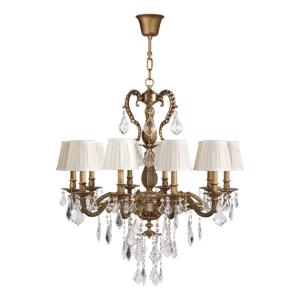 Wholesale Polished brass 10 light chandelier with Lampshade for Living room Bedroom (WH-PC-23) from china suppliers
