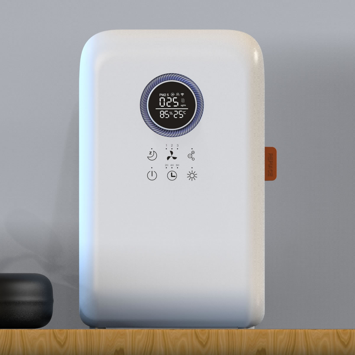 HOMEFISH ABS Smart Portable Desktop Air Purifier With Humidification