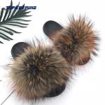 EUR36 - 41 Outdoor Womens Fluffy Faux Fur Slides