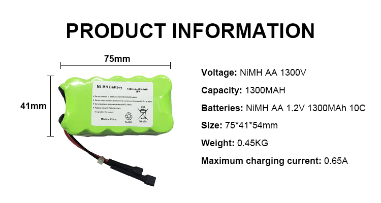 18v 1300mah Nickel Rechargeable Battery Nimh Rechargeable Aa Battery Pack