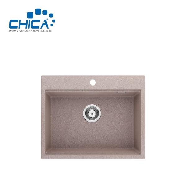 Color piece show Single Bowl Topmount Granite Kitchen Sink For Department