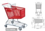 plastic trolley ,supermarket basket with wheels,plastic shopping trolley baskets