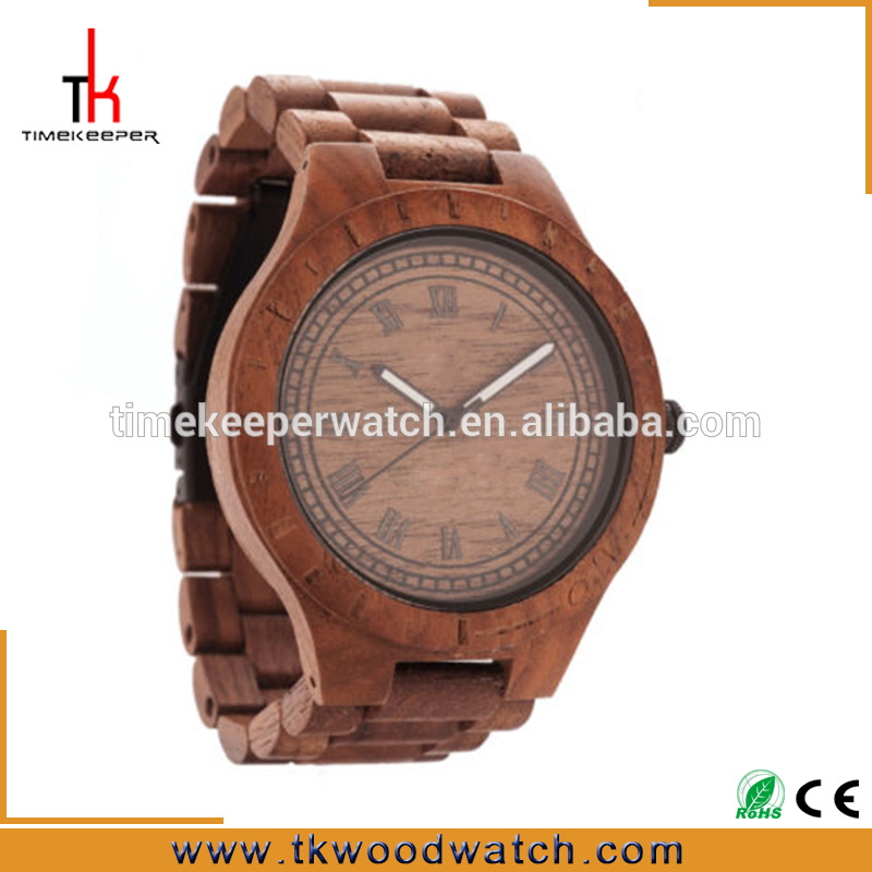 2017 Luxury watch Design by Timekeeper Japan movement wood watches steel