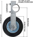 Metal Frame Outdoors Fence Gate Caster Sliding Support Wheel Heavy Duty