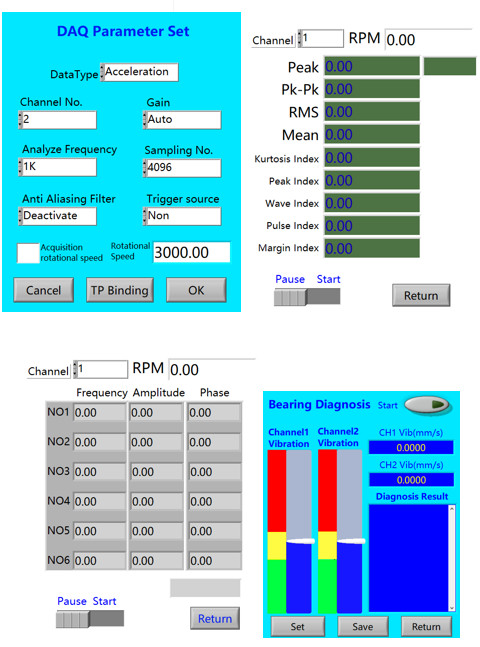 Iso 2372 Handheld Vibration Meters Dual Channel Touch Screen