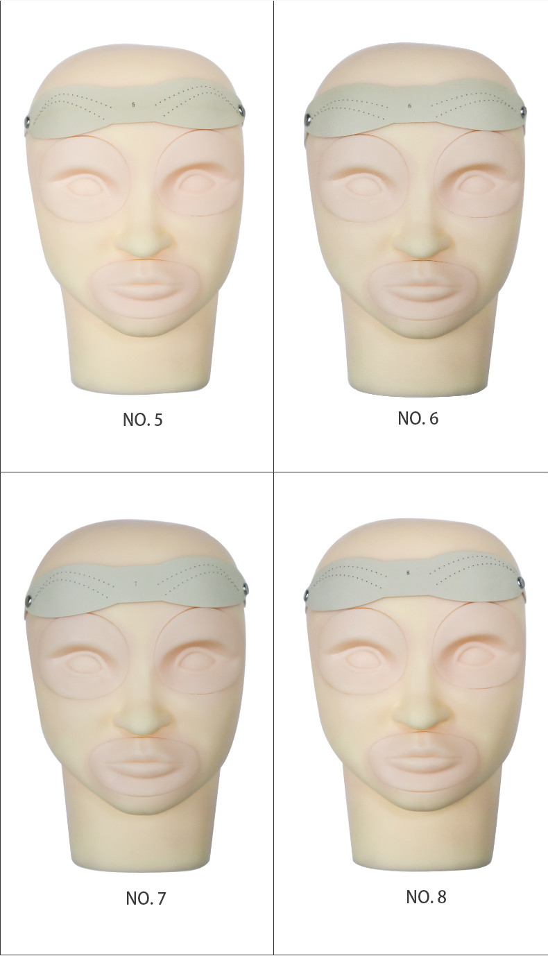 Rubber Inkless Double Sided Eyebrow Tattoo Fake Skin With Headband