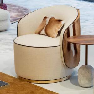 Wholesale Stainless Steel Leather Swivelling Sofa Chair For Hotel Rooms from china suppliers