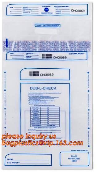 security deposit bags bank deposit bags cash deposit bags, general bank plastic deposit bags supply, Coin and Bank Note