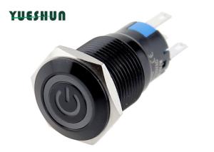 Wholesale 16mm Black Aluminum Push Button Switch Angle Eyes Power Ring Symbol LED from china suppliers